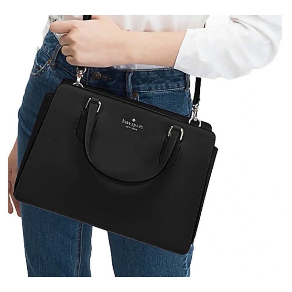 Kate Spade Handbag Satchel Handles Black Bag Laurel Way Reese Crossbody Purse